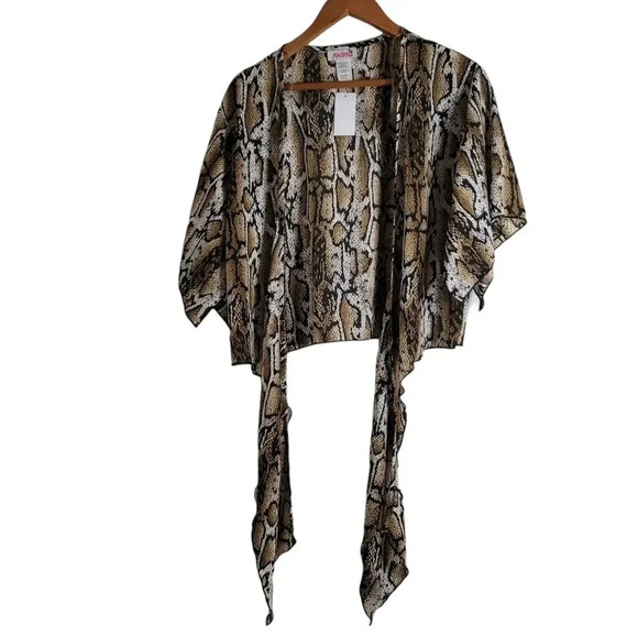 Madrag Animal Print Snakeskin Print Front Tie Flowy Tops size S - Picture 1 of 8